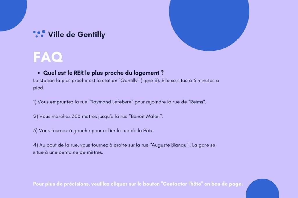 Paris Gentilly Appartement Tout Equipe - Rer B Экстерьер фото